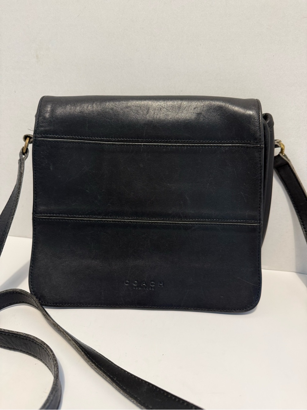 Coach Black Vintage Tribeca Flap Crossbody Strap Bag 9092